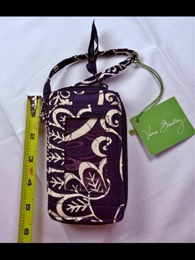 Vera Bradley Purple & Cream Quilted Floral Wristlet